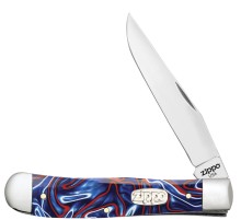 Нож перочинный ZIPPO Patriotic Kirinite Smooth Trapper, 105 мм, синий + ЗАЖИГАЛКА ZIPPO 207