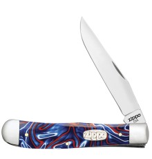 Нож перочинный ZIPPO Patriotic Kirinite Smooth Trapper, 105 мм, синий + ЗАЖИГАЛКА ZIPPO 207