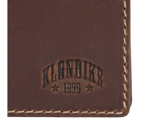 Бумажник KLONDIKE Yukon, натуральная кожа в коричневом цвете, 10,5 х 2,5 х 9 см