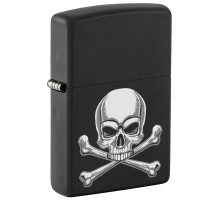 Зажигалка ZIPPO с покрытием Black Matte, латунь/сталь, серебристая, 38x13x57 мм