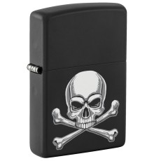 Зажигалка ZIPPO с покрытием Black Matte, латунь/сталь, серебристая, 38x13x57 мм