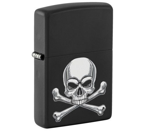 Зажигалка ZIPPO с покрытием Black Matte, латунь/сталь, серебристая, 38x13x57 мм