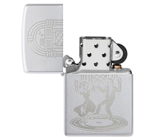 Зажигалка ZIPPO Vintage Dance с покрытием Satin Chrome, латунь/сталь, серебристая, 38x13x57 мм