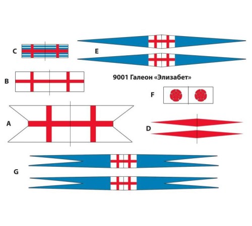 Сборная модель ZVEZDA Галеон «Элизабет» Эскадры Френсиса Дрейка 1588 г., 1/200