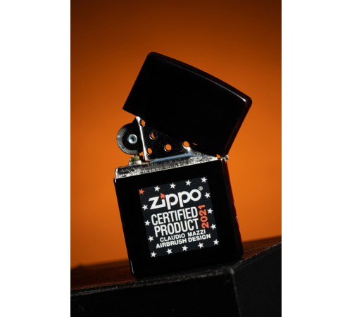Зажигалка ZIPPO Mazzi с покрытием 540 Matte, латунь/сталь, разноцветная, матовая, 38x13x57 мм