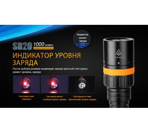 Фонарь Fenix SD20 дайвинговый