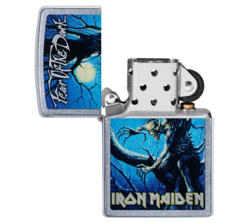 Зажигалка ZIPPO Iron Maiden с покрытием Street Chrome™, латунь/сталь, серебристая, 38x13x57 мм