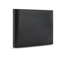 Портмоне BUGATTI Nobile, с защитой данных RFID, чёрное, воловья кожа/полиэстер, 12х2х9,5 см
