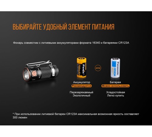 Фонарь Fenix E16 Cree XP-L HI neutral white