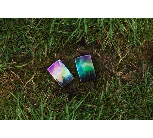Зажигалка ZIPPO Colorful Sky с покрытием 540 Tumbled Chrome, латунь/сталь, разноцветная, 38x13x57 мм