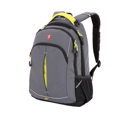 Рюкзак SWISSGEAR, серый/лаймовый, фьюжн/2 мм рипстоп, 32x15x46 см, 22 л
