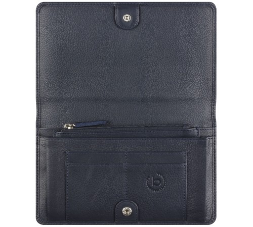 Кошелёк женский BUGATTI Lady Top, тёмно-синий, натуральная воловья кожа, 19,5х2х11,2 см