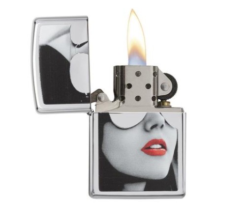 Зажигалка ZIPPO Gold Design с покрытием High Polish Chrome, латунь/сталь, серебристая, 38x13x57 мм