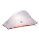 Палатка Naturehike Сloud up 2 20D NH17T001-T двухместная с ковриком, серая, 6927595724668