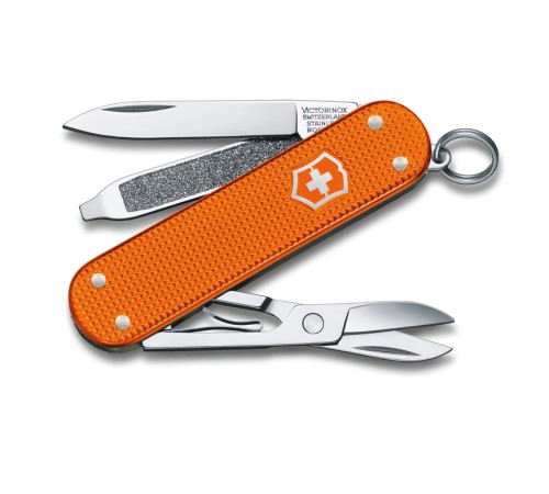 Нож-брелок VICTORINOX Classic Alox LE 2021, 58 мм, 5 функций, алюминиевая рукоять, оранжевый