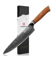 Нож шеф-повара из дамасской стали Keemake 8 Inch Chef Knife Phoenix, бежевый