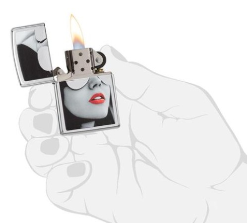 Зажигалка ZIPPO Gold Design с покрытием High Polish Chrome, латунь/сталь, серебристая, 38x13x57 мм