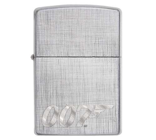 Зажигалка ZIPPO James Bond с покрытием Brushed Chrome, латунь/сталь, серебристая, 36x12x56 мм