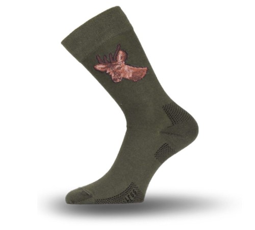 Носки Lasting  LFSS 620, cotton+polyamide, зеленый с рисунком, размер S, LFSS620-S