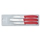 Набор из 3 ножей VICTORINOX Swiss Classic: 2 ножа для овощей 8 см, столовый нож 11 см, красная ручка
