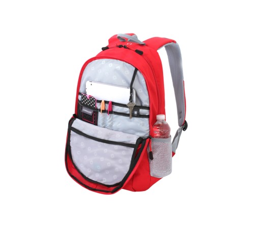 Рюкзак WENGER, красный/серый, полиэстер 600D/хонейкомб, 33x16,5x46 см, 26л