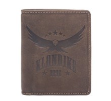 Бумажник KLONDIKE «Don», натуральная кожа в темно-коричневом цвете, 9,5 х 12 см