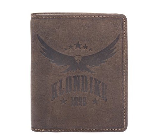 Бумажник KLONDIKE «Don», натуральная кожа в темно-коричневом цвете, 9,5 х 12 см