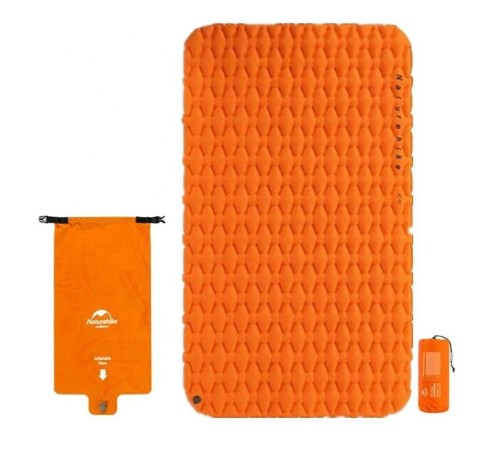 Коврик спальный Naturehike NH19Z055-P двойной  FC11 (с надувным мешком) оранжевый, 6927595735435