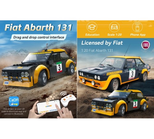 Радиоуправляемый конструктор CaDA спортивная машинка Fiat Abarth 131 1/24 (216 деталей)