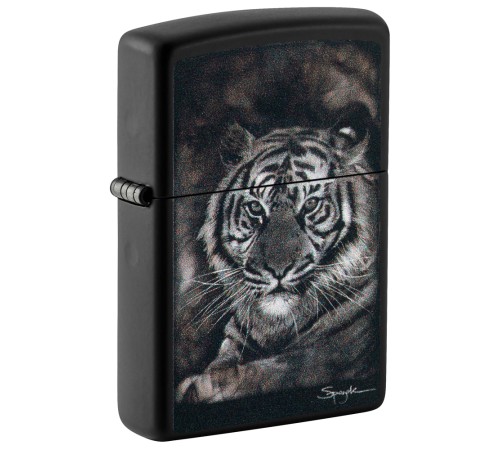 Зажигалка ZIPPO Spazuk Design с покрытием Black Matte, латунь/сталь, чёрная, матовая, 38x13x57 мм