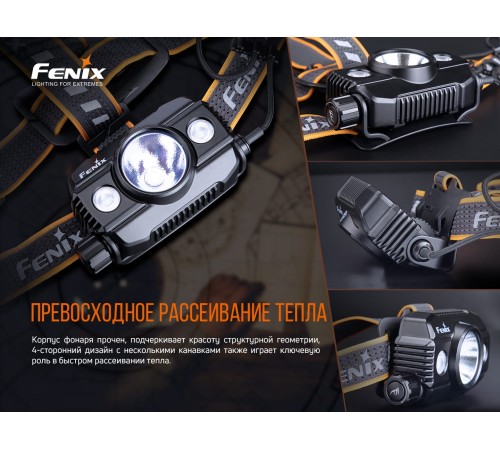 Налобный фонарь Fenix HP30R V2.0, черный, HP30RV20