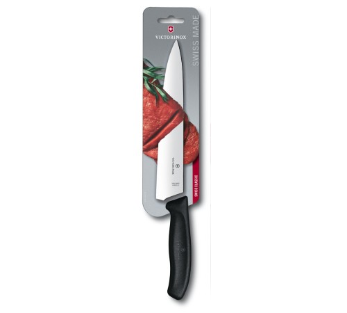 Нож разделочный VICTORINOX SwissClassic, 22 см, чёрный, в картонном блистере