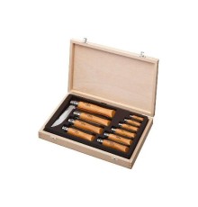 Набор Opinel в деревянной коробке с крышкой из 10 ножей разных размеров из углеродистой стали