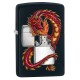 Зажигалка ZIPPO Дракон, с покрытием Black Matte, латунь/сталь, чёрная, матовая, 38x13x57 мм