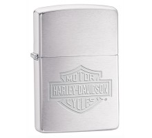 Зажигалка ZIPPO Harley-Davidson®, с покрытием Brushed Chrome, латунь/сталь, серебристая, 38x13x57 мм