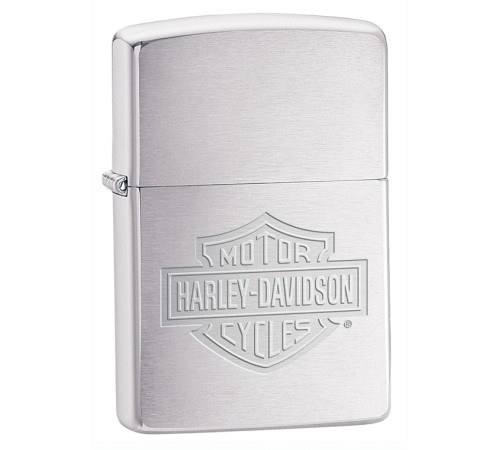 Зажигалка ZIPPO Harley-Davidson®, с покрытием Brushed Chrome, латунь/сталь, серебристая, 38x13x57 мм