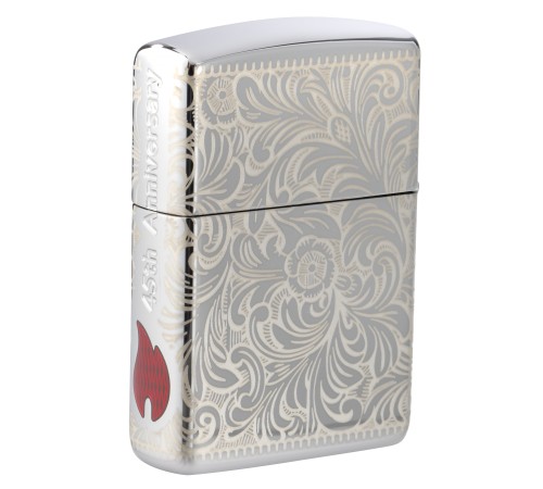 Зажигалка ZIPPO Armor™ с покрытием High Polish Chrome, латунь/сталь, чёрная, глянцевая, 36x12x56 мм