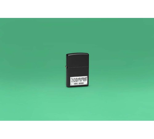 Зажигалка ZIPPO License Plate с покрытием Black Matte, латунь/сталь, черная, 38x13x57 мм