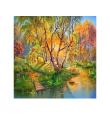 Картина мозаикой 30х30 ЗОЛОТАЯ ОСЕНЬ (квадрат) (30 цветов)