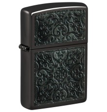Зажигалка ZIPPO Pattern с покрытием High Polish Black, латунь/сталь, черная, глянцевая, 38x13x57 мм