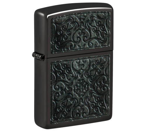 Зажигалка ZIPPO Pattern с покрытием High Polish Black, латунь/сталь, черная, глянцевая, 38x13x57 мм