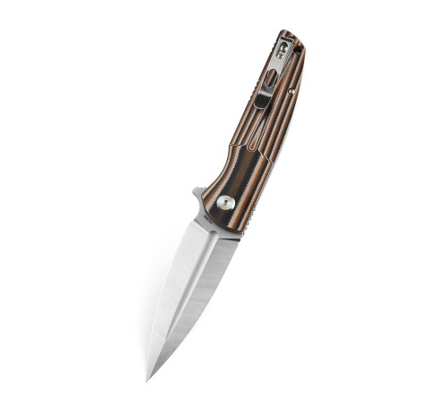 Нож Bestech Fin сталь 14C28N, рукоять G10 черно-оранжевая-бежевая