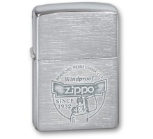 Зажигалка ZIPPO Since 1932, с покрытием Brushed Chrome, латунь/сталь, серебристая, 36x12x56 мм