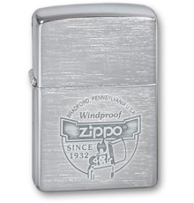 Зажигалка ZIPPO Since 1932, с покрытием Brushed Chrome, латунь/сталь, серебристая, 36x12x56 мм