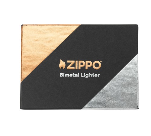 Зажигалка ZIPPO Bimetal с двойным металлическим покрытием, медь/латунь/сталь, медная, 38x13x57 мм