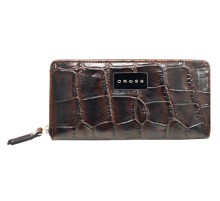 Кошелёк Cross Coco Nicole. Кожа наппа, тиснёная, коричневый, 19 х 10 х 1,8 см