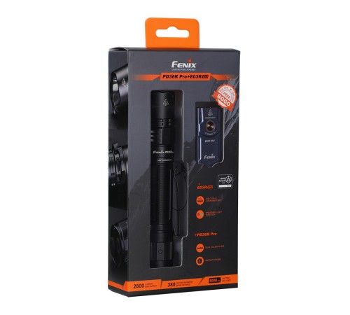 Фонарь Fenix тактический PD36R Pro + E03R V2.0 синий