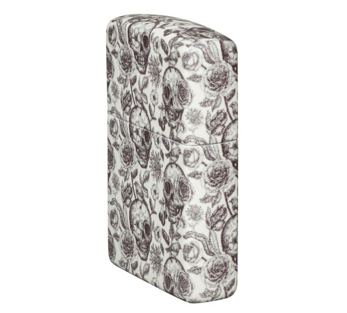 Зажигалка ZIPPO Skeleton с покрытием Glow in the Dark Green, латунь/сталь, серая, 38x13x57 мм