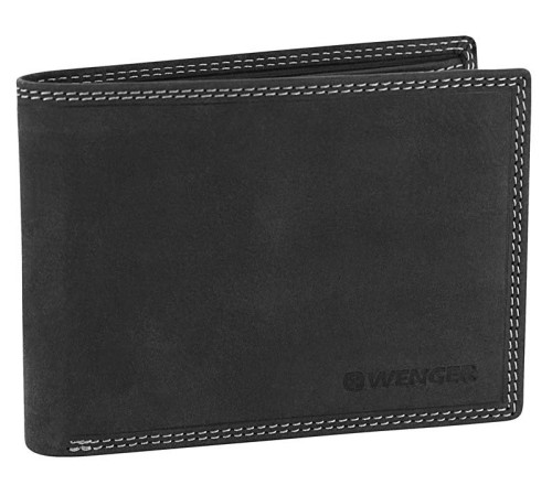 Портмоне WENGER Le Rubli, черный, воловья кожа, 13×2,5×10 см