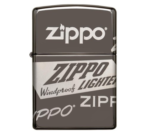 Зажигалка ZIPPO Classic с покрытием Black Ice®, латунь/сталь, чёрная, глянцевая, 38x13x57 мм